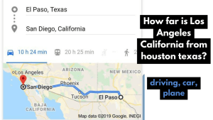 How far is Los Angeles California from houston texas